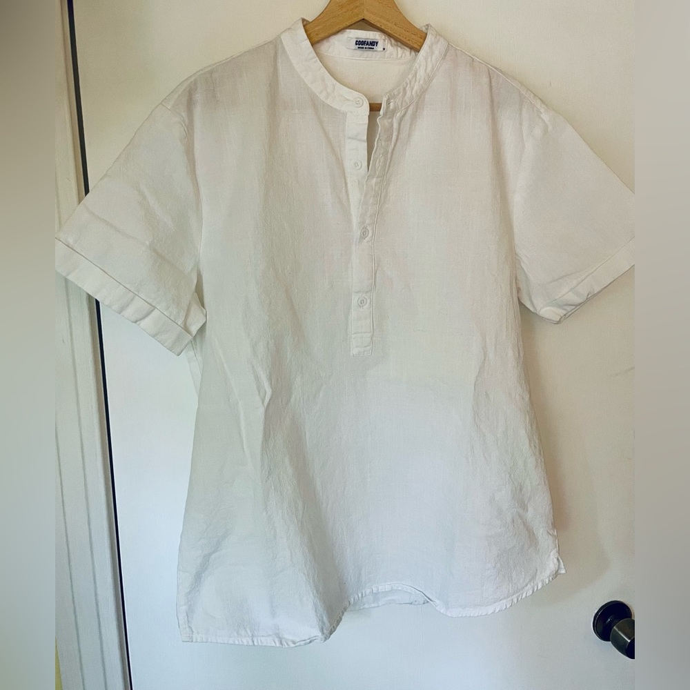 White Cotton Shirt by Coofandy